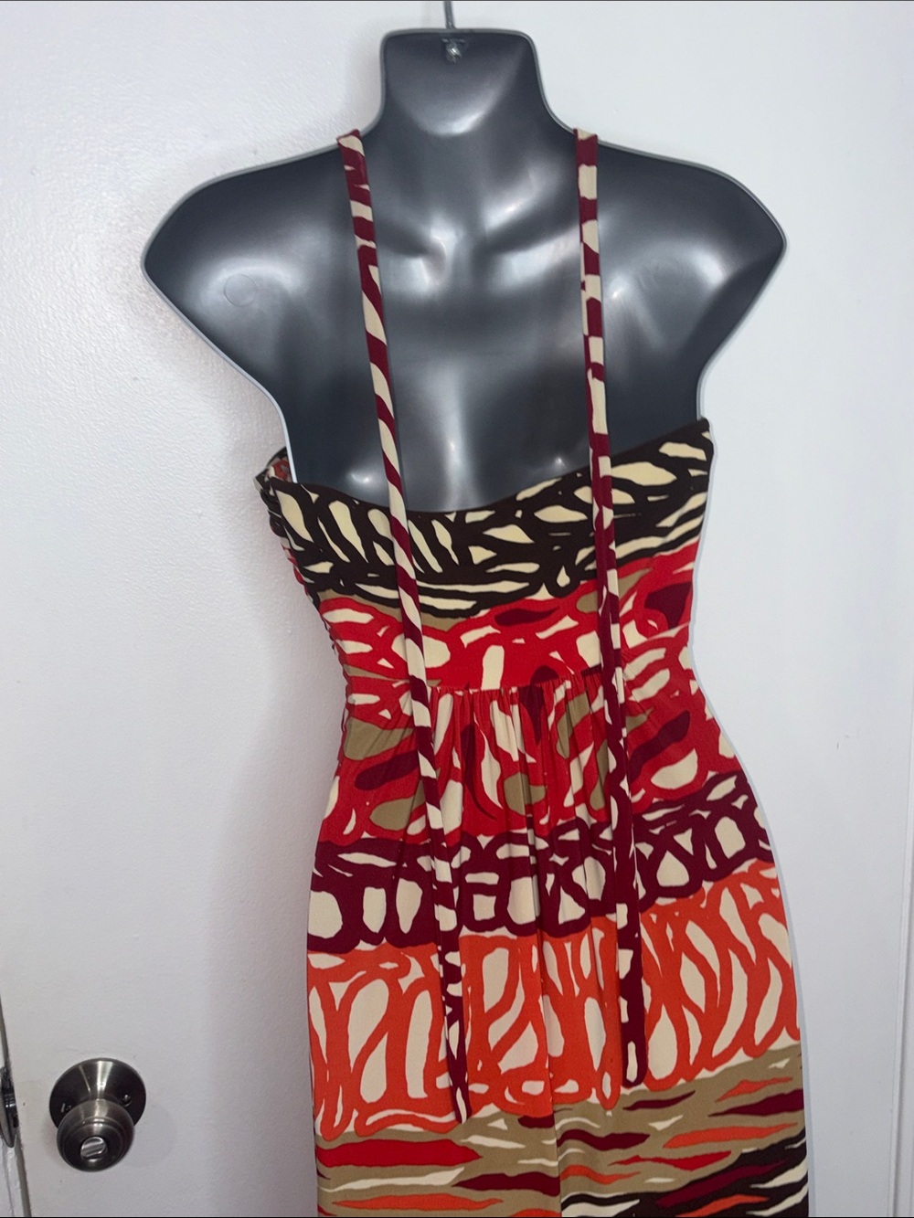 Nine West Strapless Halter Abstract Sundress Y2K - Picture 7 of 10